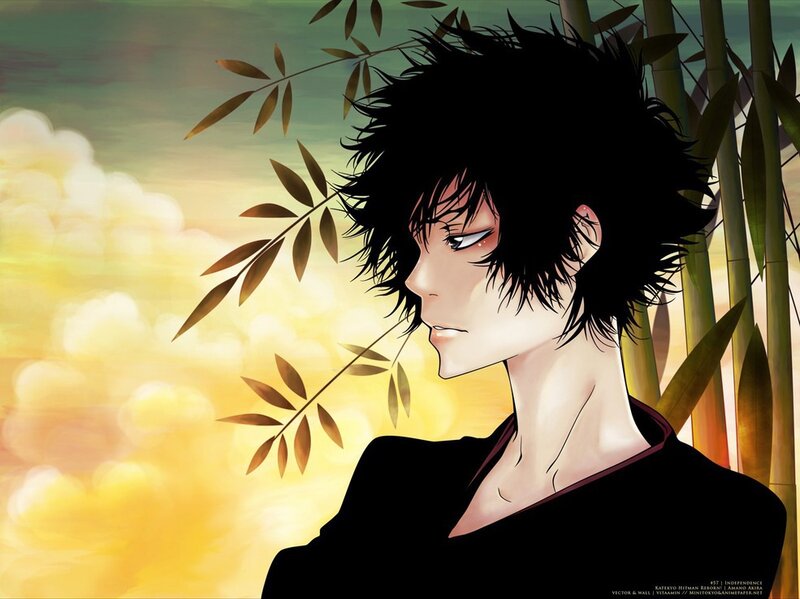 Anime Character in Profile — Yellow, Serene