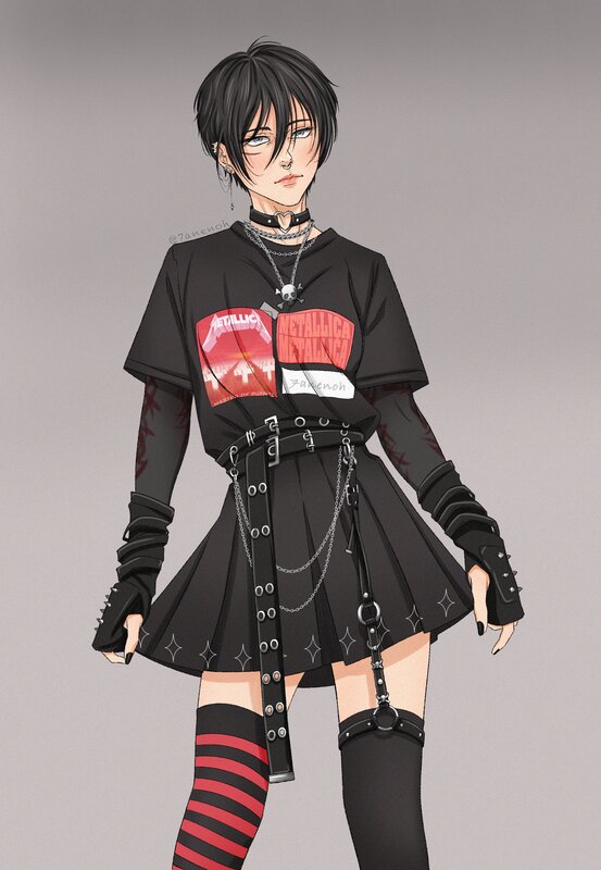 Anime Character in Punk Outfit