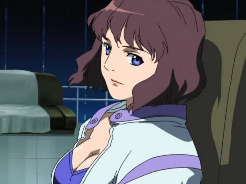 anime character in purple and white outfit