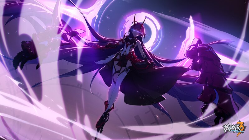 Anime Character in Purple Cloak — Dramatic, Night