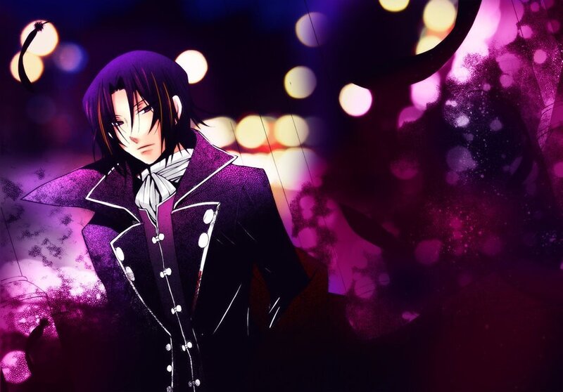 anime character in purple coat