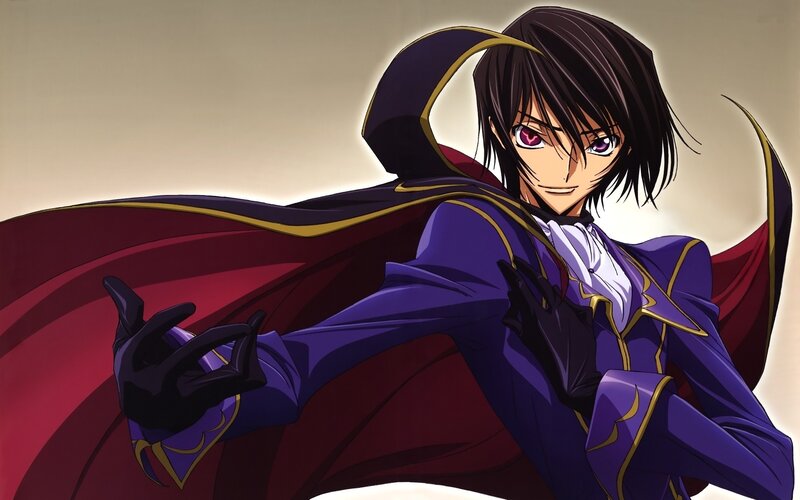 Anime Character in Purple Coat — Dramatic, Cape