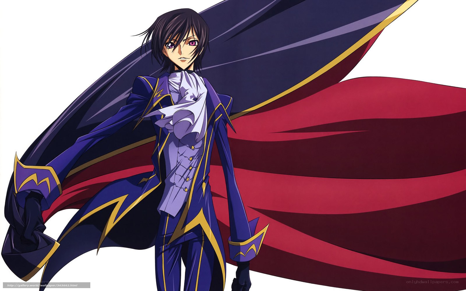 anime character in purple coat