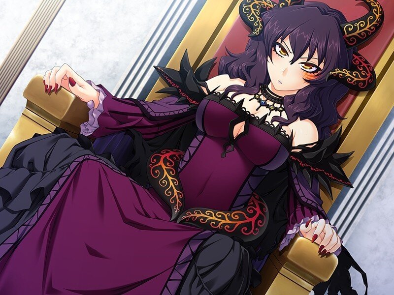 anime character in purple dress