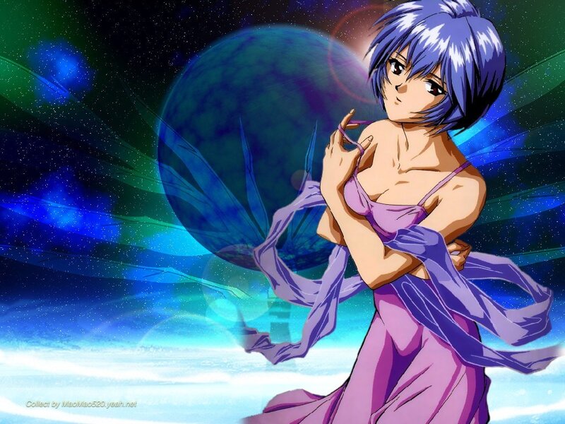 anime character in purple dress