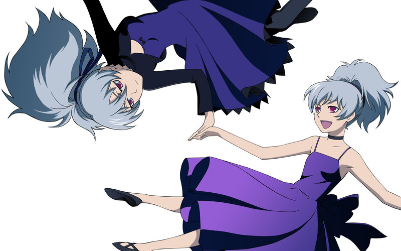 anime character in purple dress