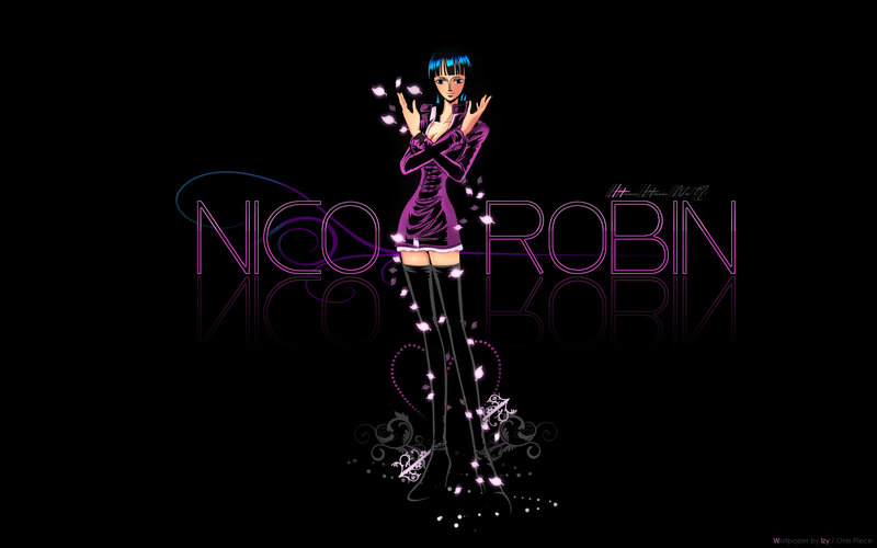 Anime Character in Purple Dress — Black