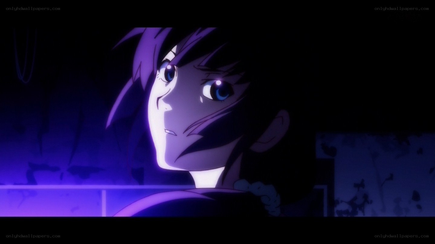 anime character in purple light