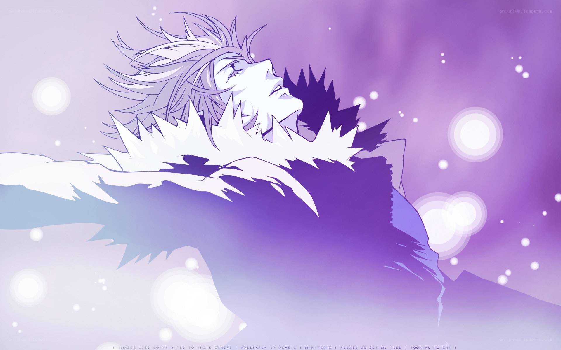 anime character in purple light