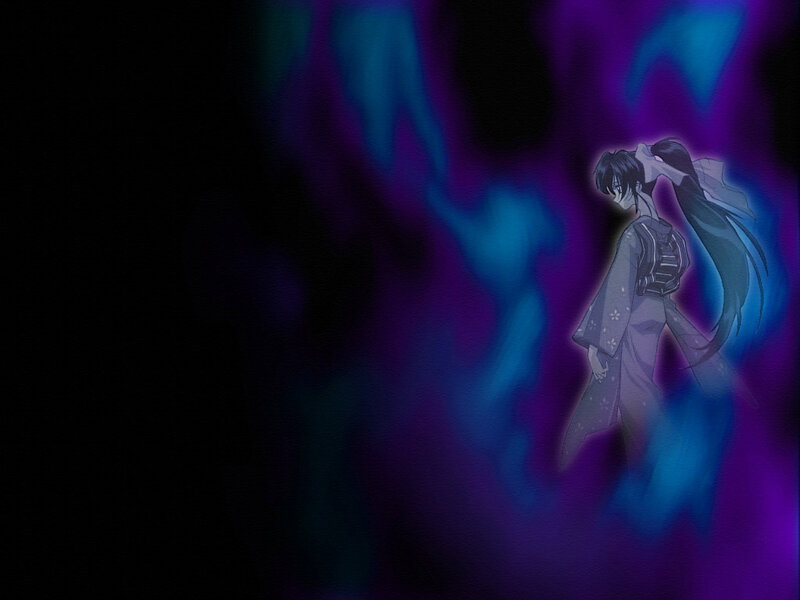 anime character in purple light