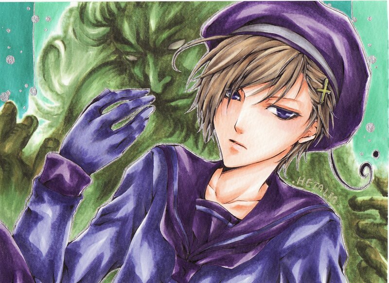 anime character in purple outfit