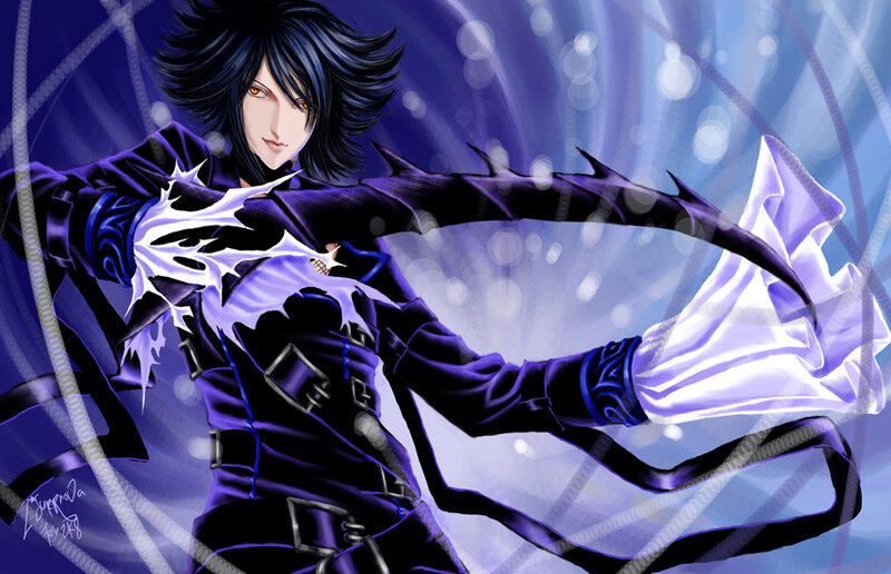 anime character in purple outfit