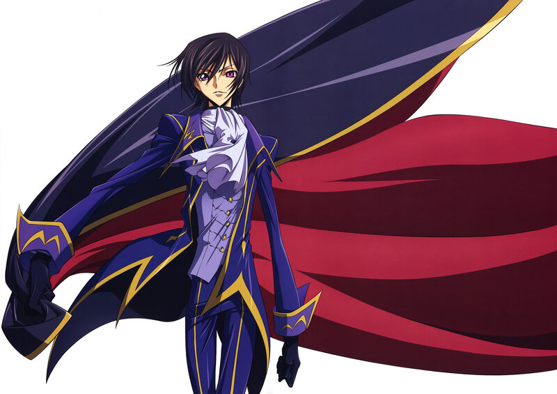 Anime Character in Purple Suit — Dramatic, Cloak