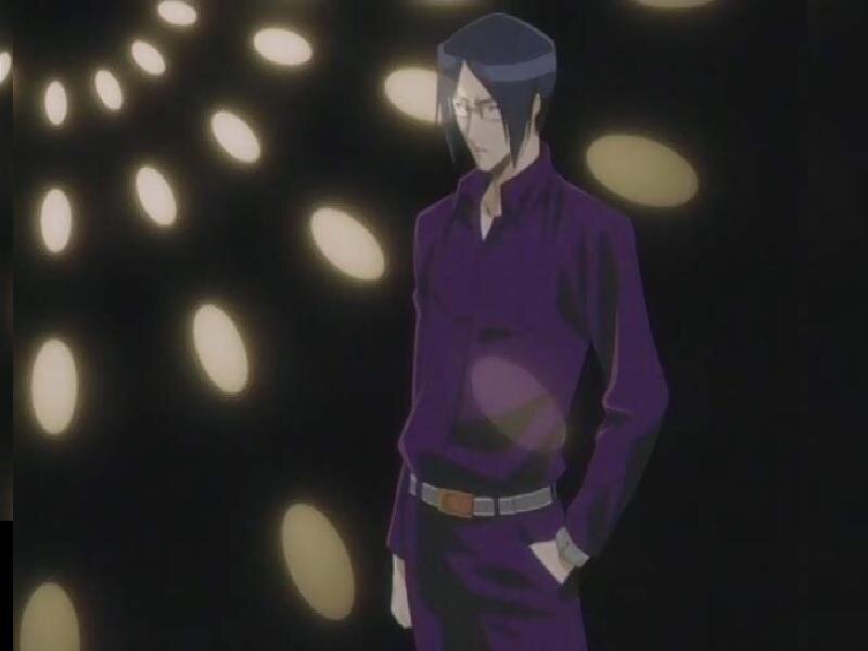 Anime Character in Purple Suit — Serious