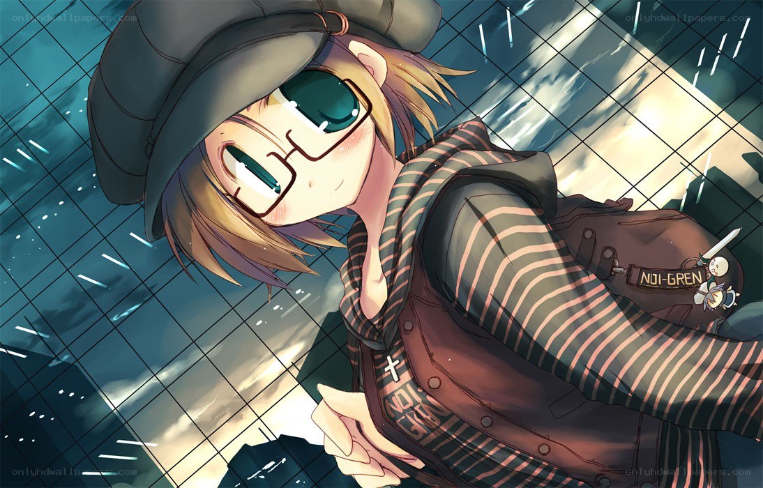 anime character in rain