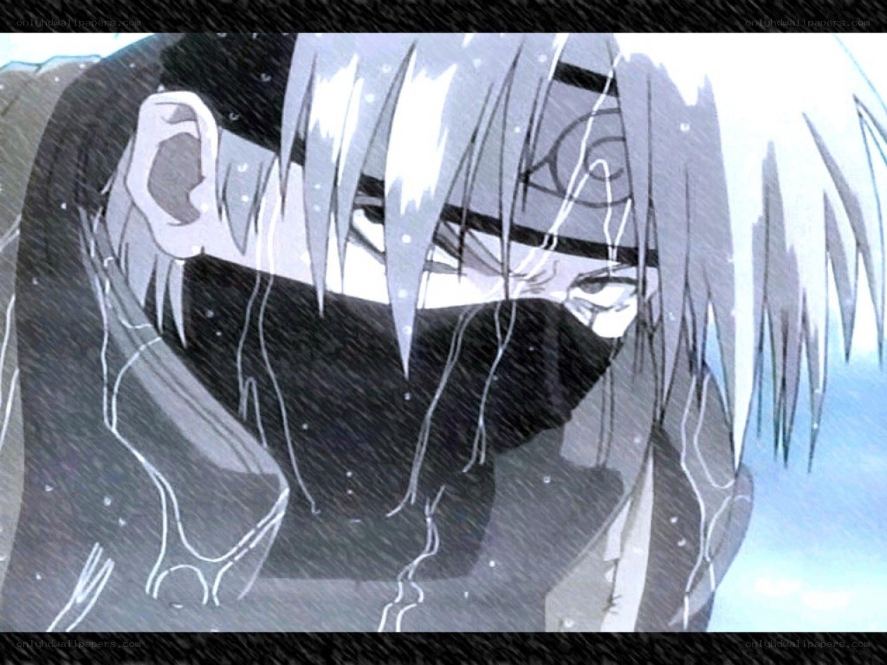 anime character in rain