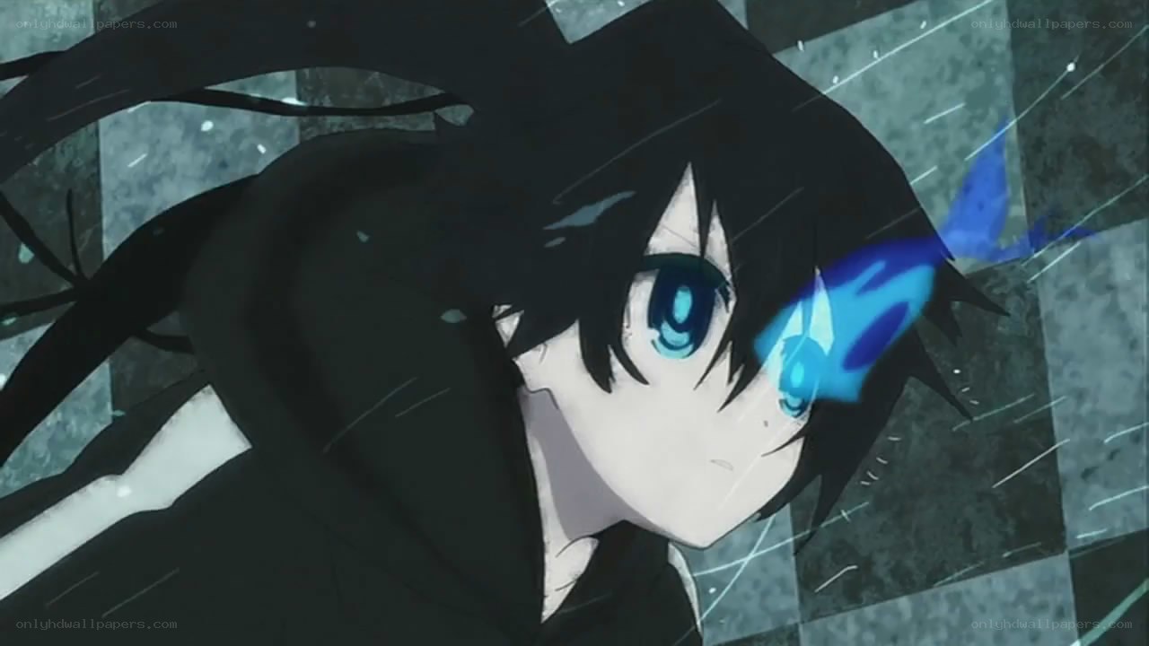 anime character in rain