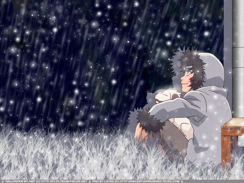 anime character in rain