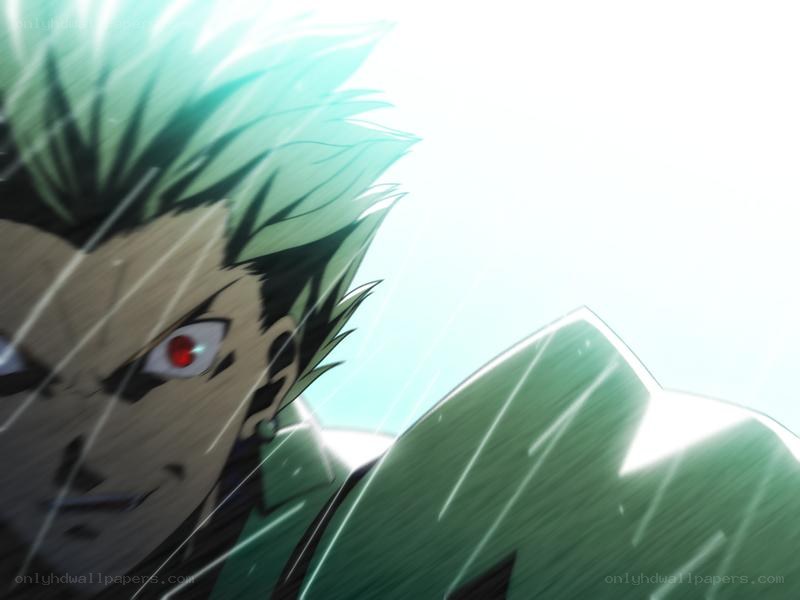 anime character in rain