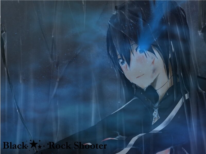 Anime Character in Rain — Blue, Dramatic, Night, Digital Art, Darkness