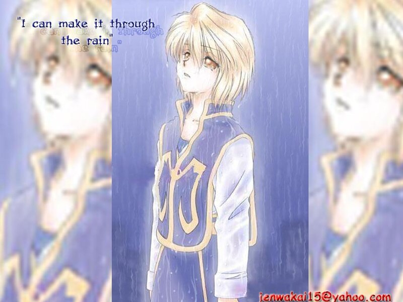 Anime Character in Rain — Blue, Melancholic