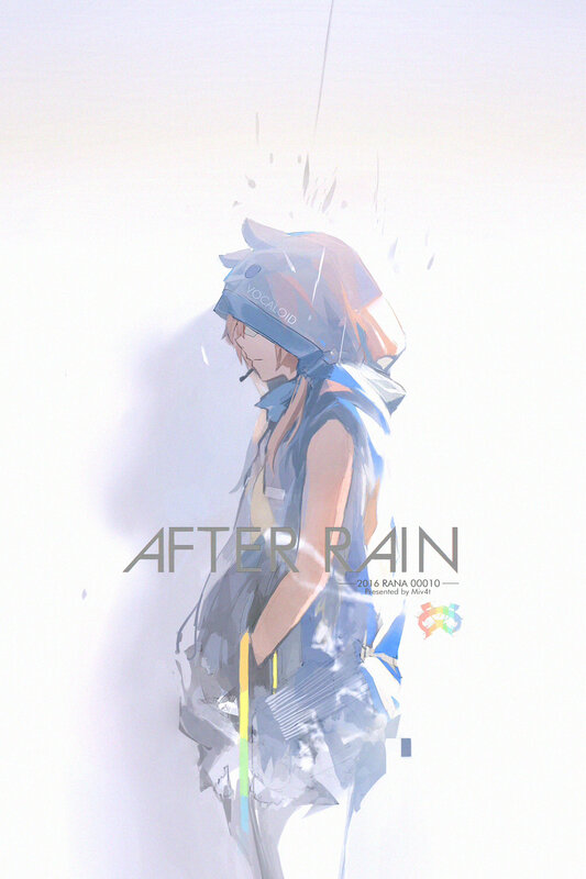 Anime Character in Rain — White