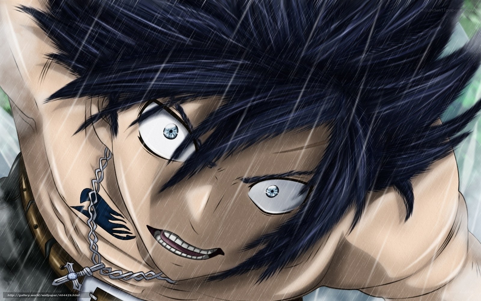 anime character in rain