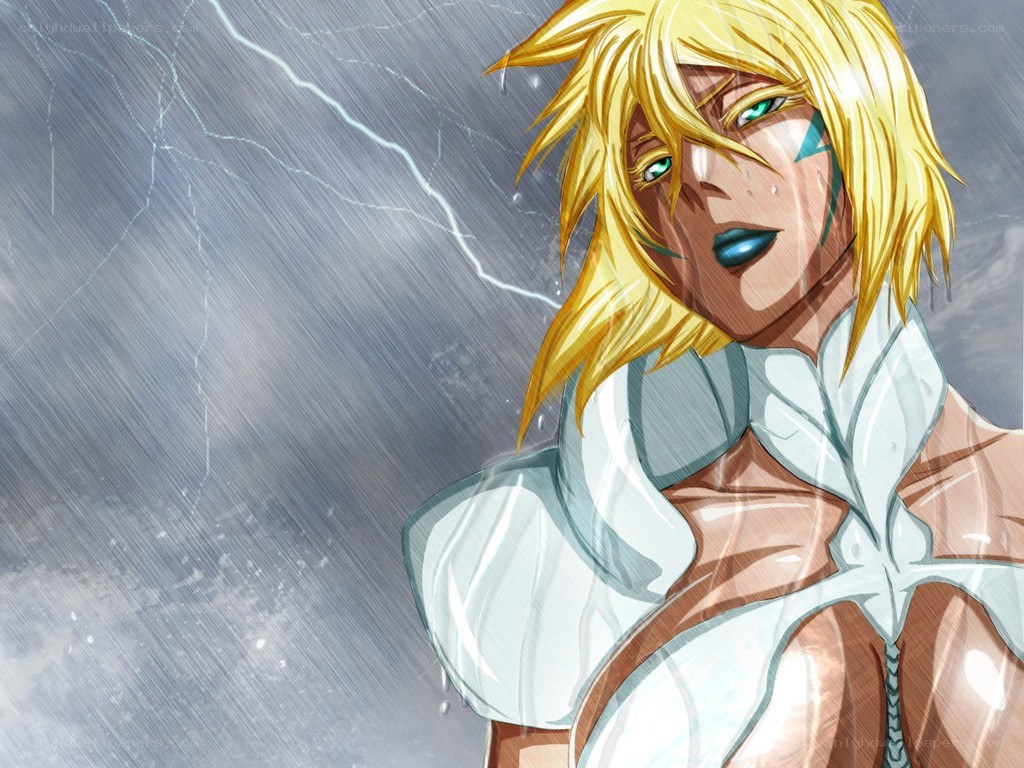 anime character in rainstorm