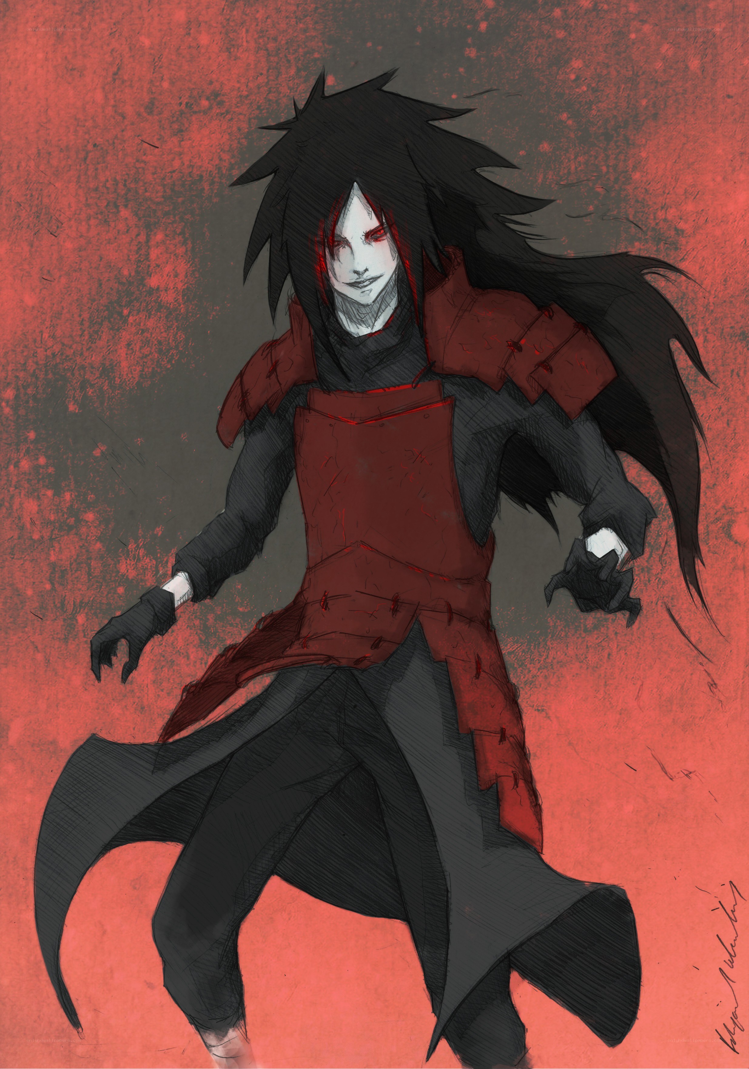 anime character in red and black