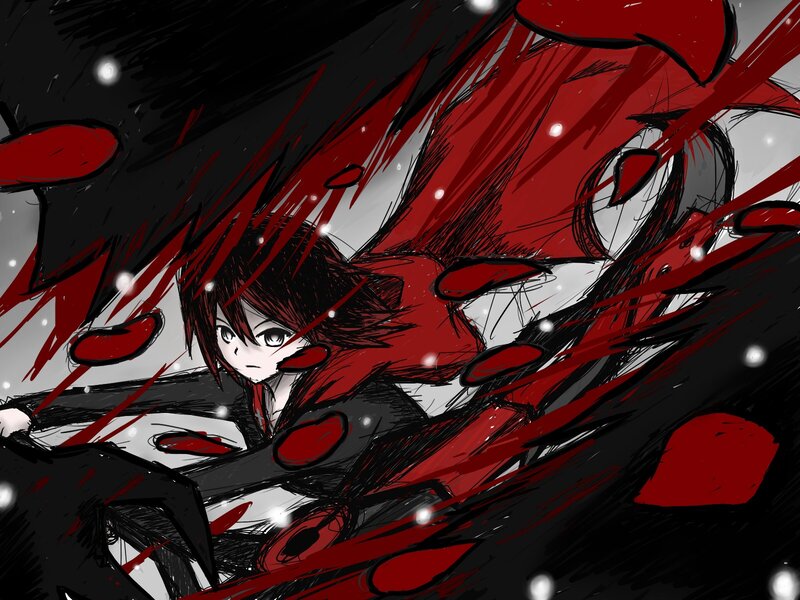 anime character in red and black