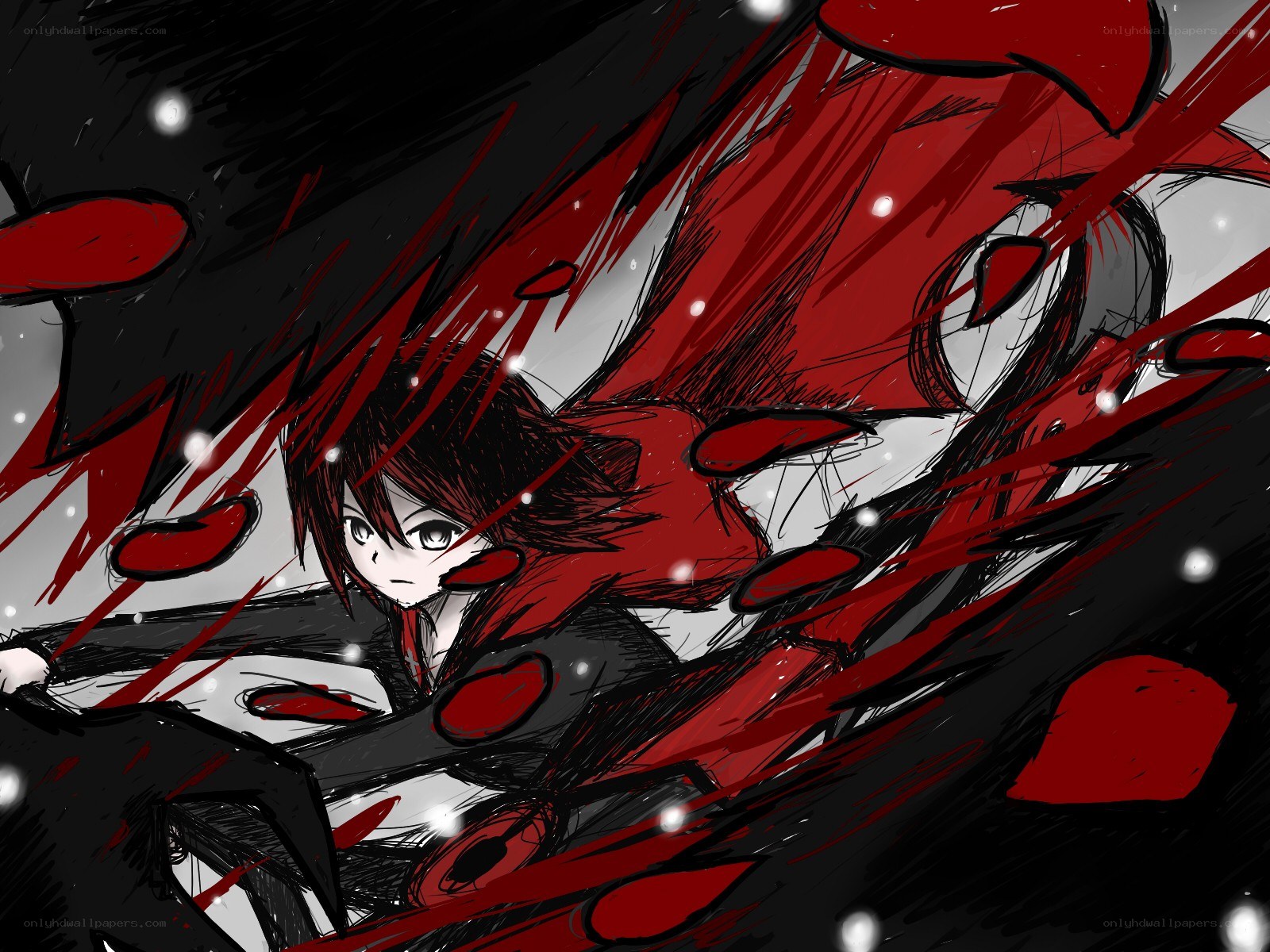 anime character in red and black
