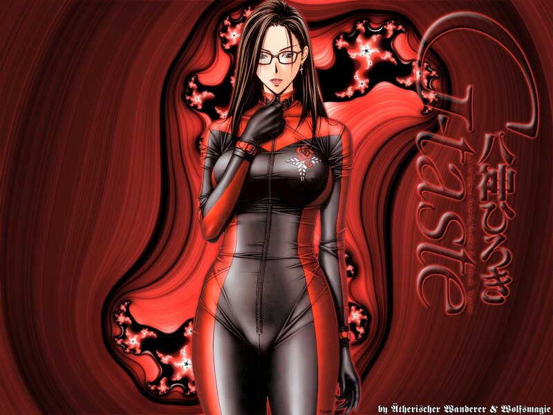 anime character in red and black suit