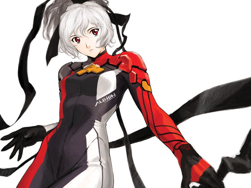 anime character in red and black suit