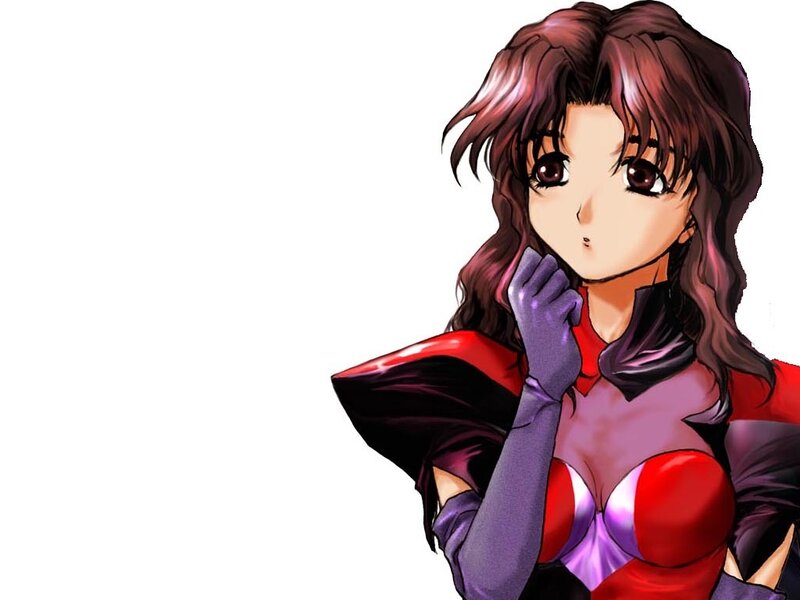anime character in red and purple suit
