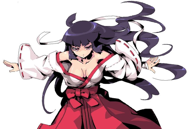 anime character in red and white outfit