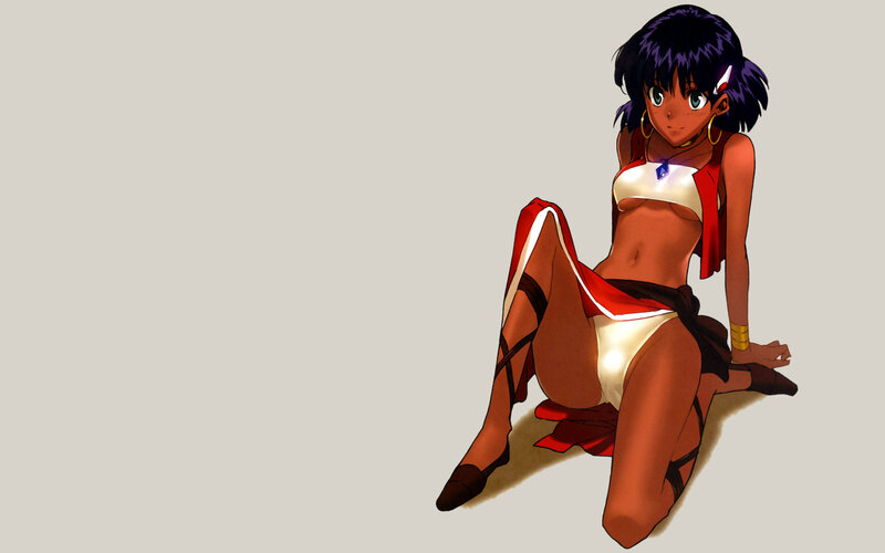anime character in red and white outfit
