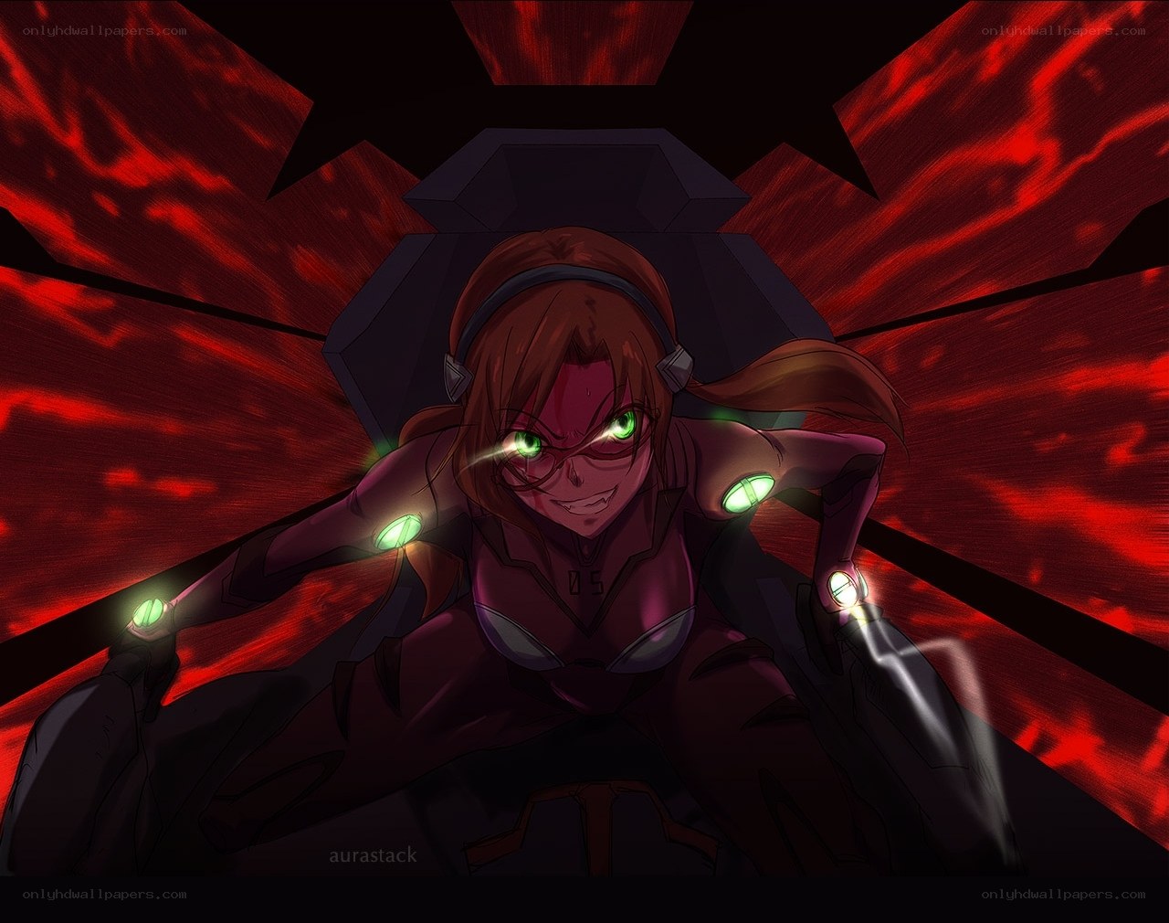 anime character in red armor