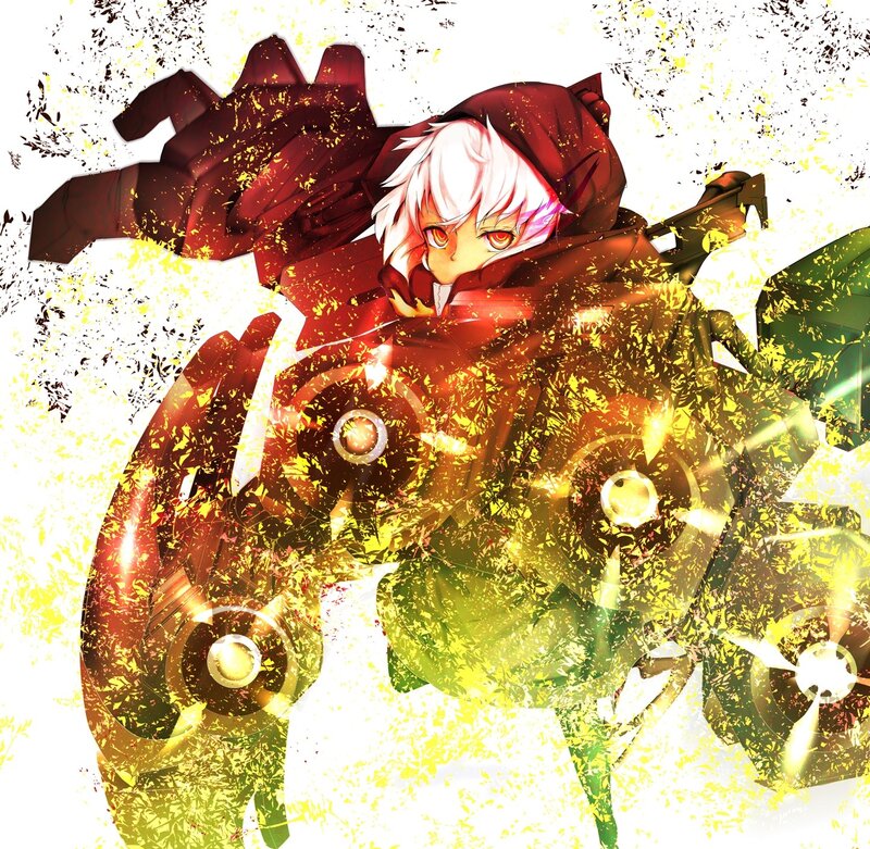 anime character in red armor