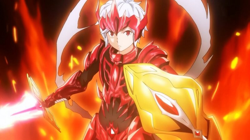 Anime Character in Red Armor — Dramatic, Sword