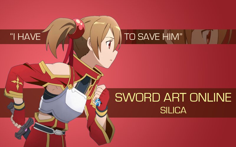 Anime Character in Red Armor — Dramatic, Text Overlay