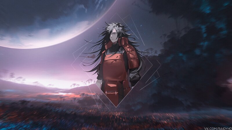 Anime Character in Red Armor — Purple