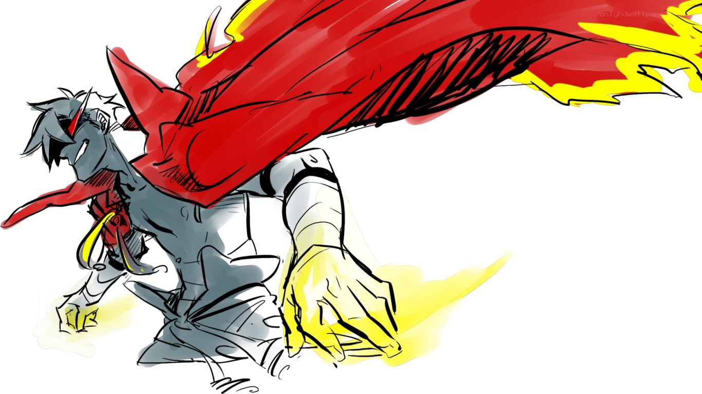 anime character in red cape
