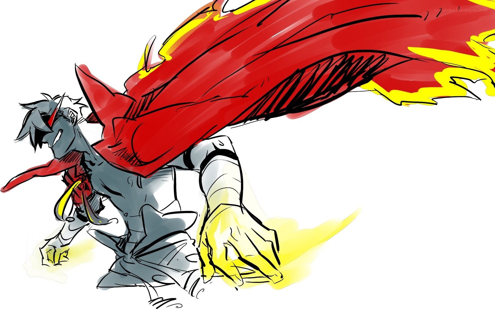 anime character in red cape