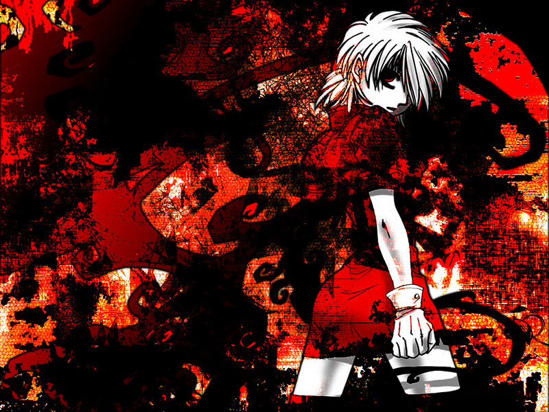 anime character in red chaos