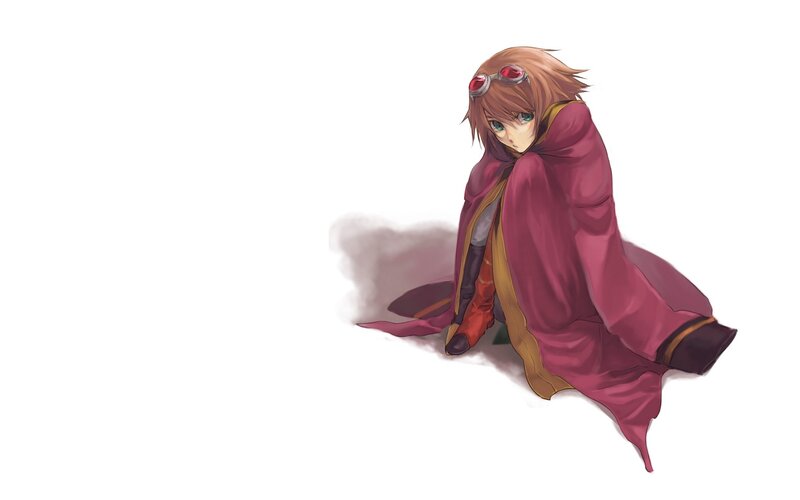 anime character in red cloak