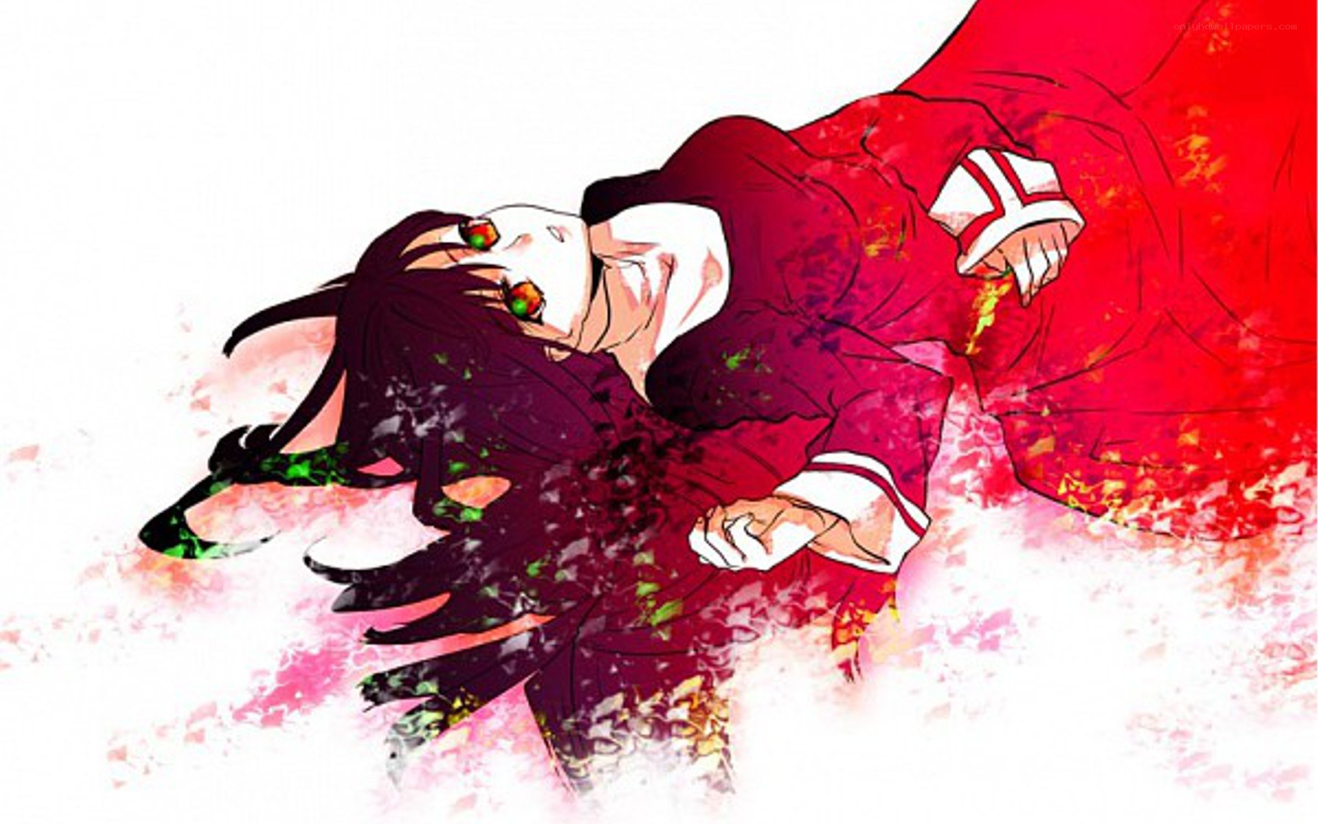 anime character in red cloak