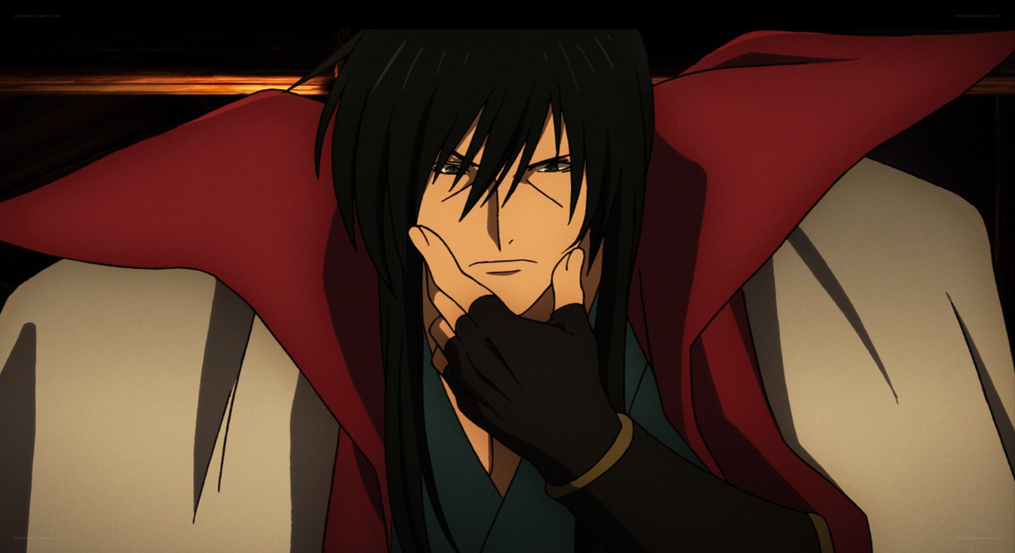 anime character in red cloak