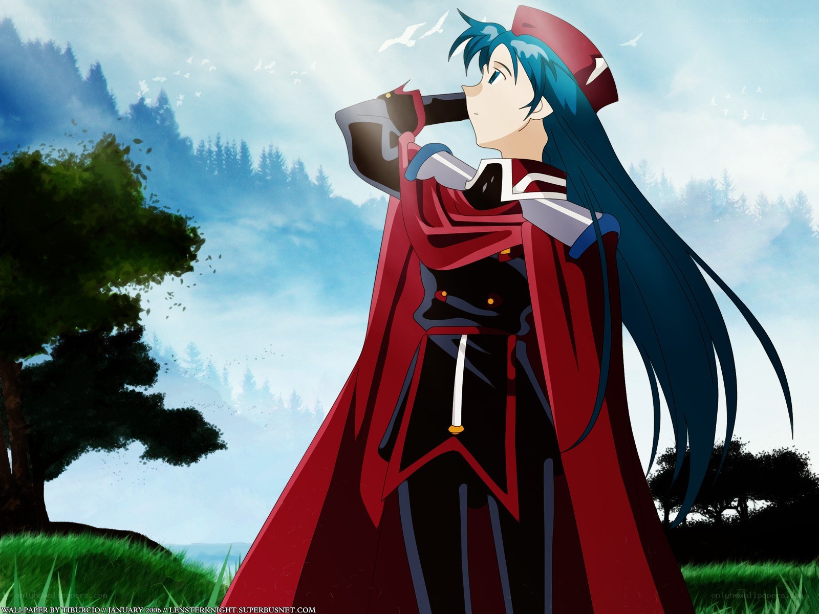 anime character in red cloak