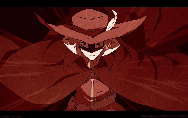 anime character in red cloak