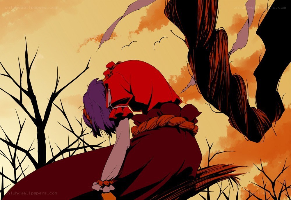 Anime character in red cloak